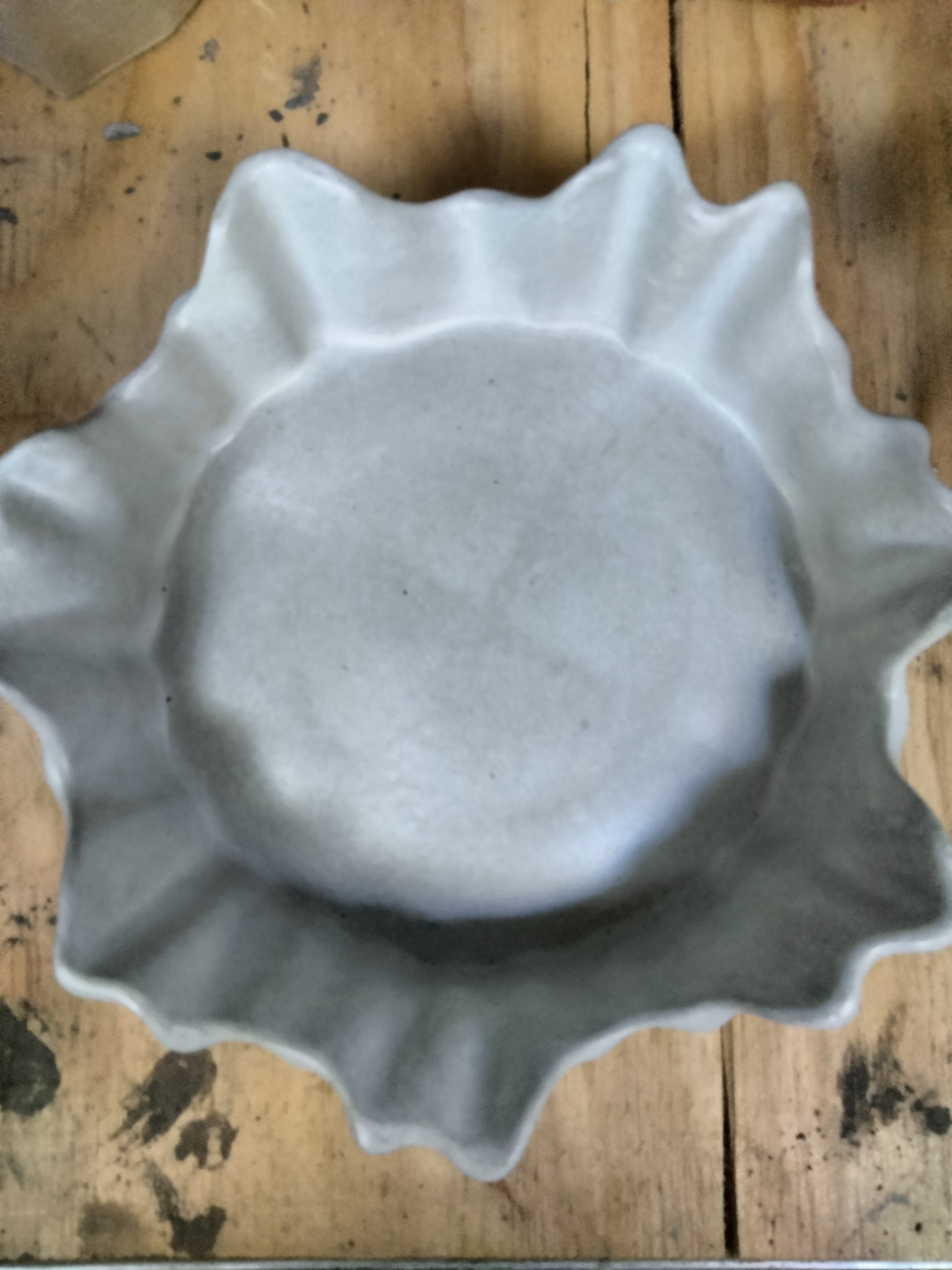 Ash Stone Pleated Bowl